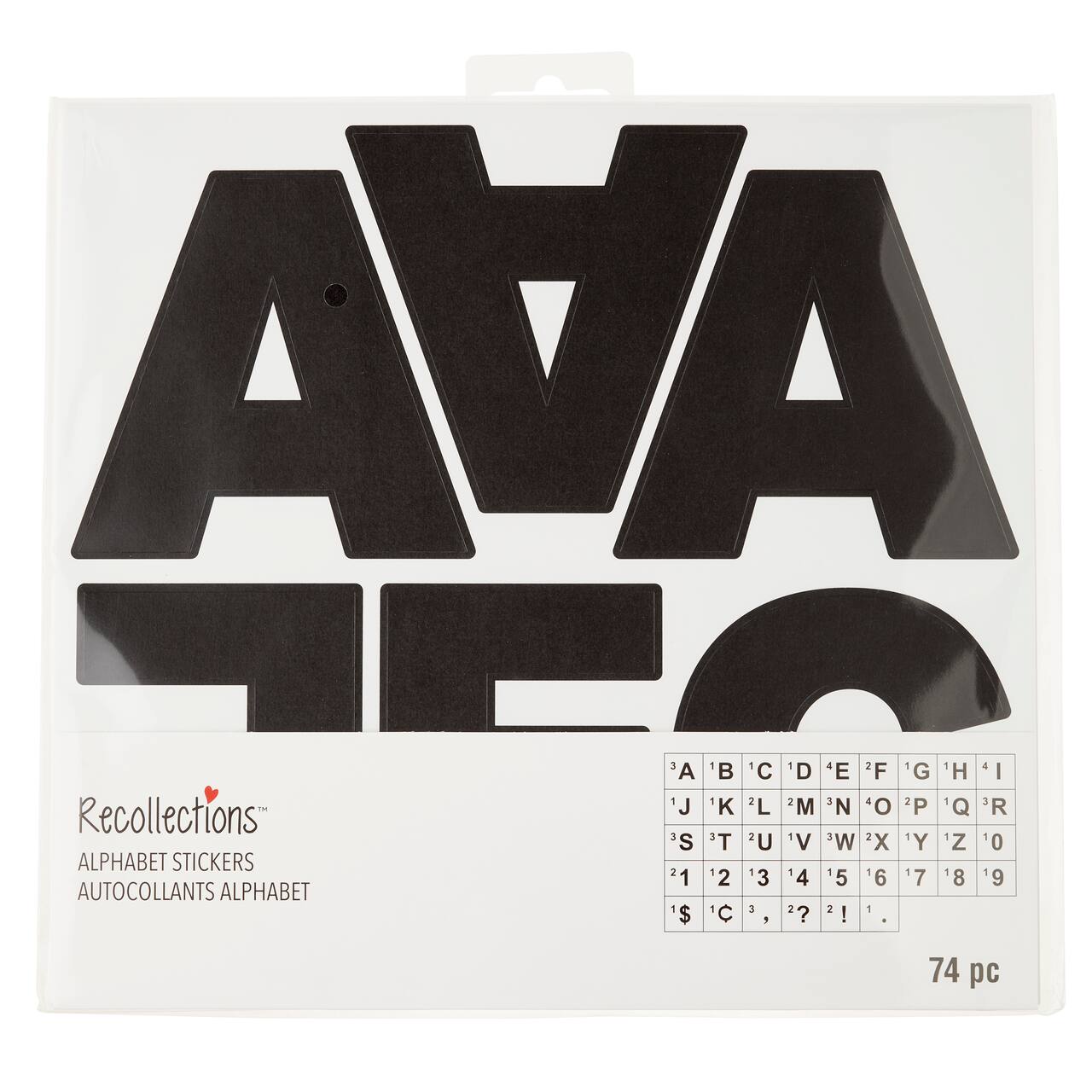 12 Packs: 72 ct. (864 total) 4" Black Block Alphabet Stickers by Recollections™